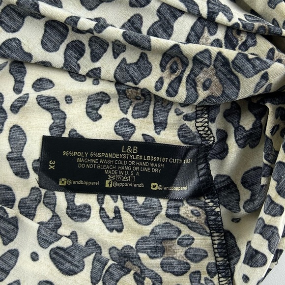 L & B Lucky and Blessed Women’s Plus Leopard Print Shirt Size 3X - Picture 10 of 11